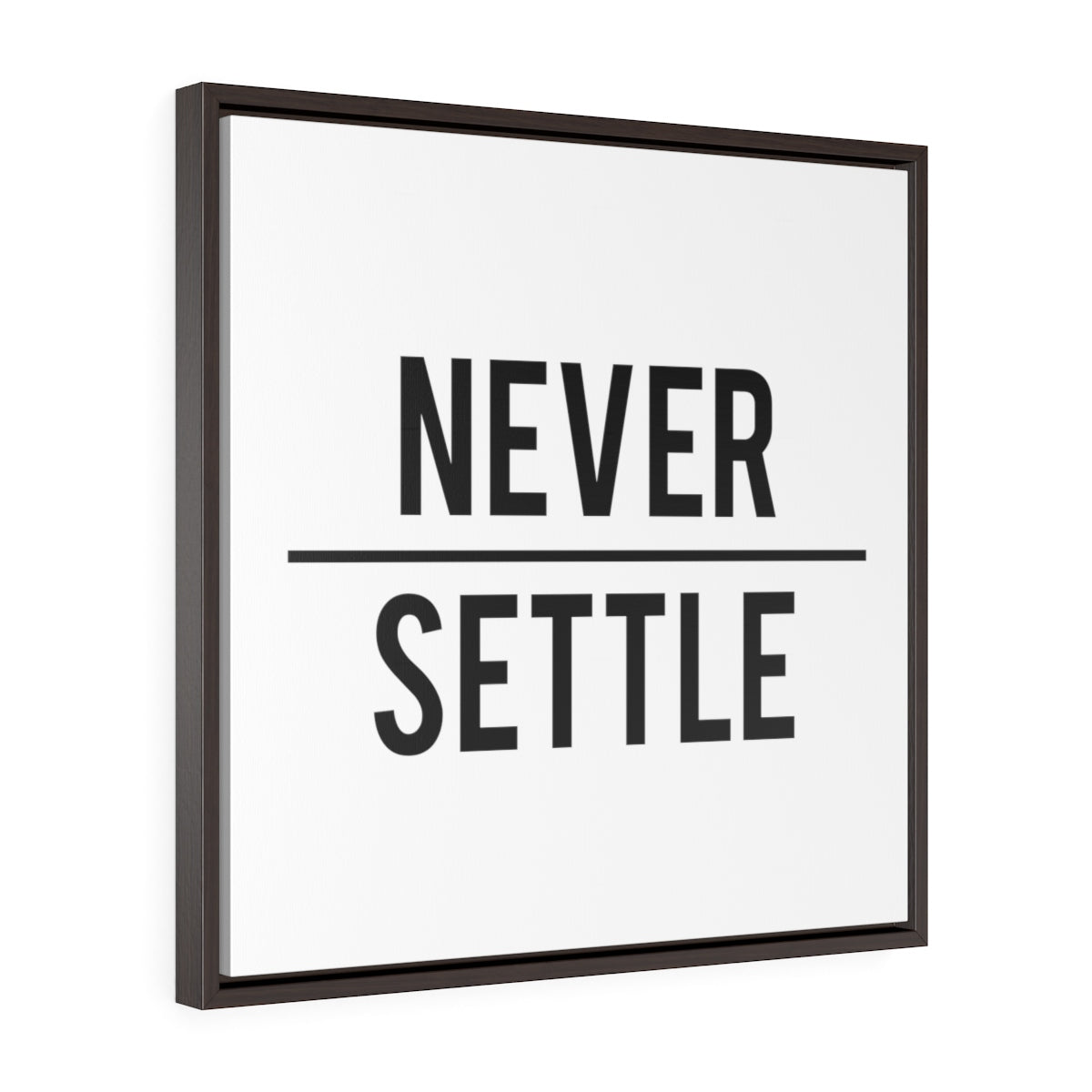 Never Settle Light | Framed Gallery Canvas