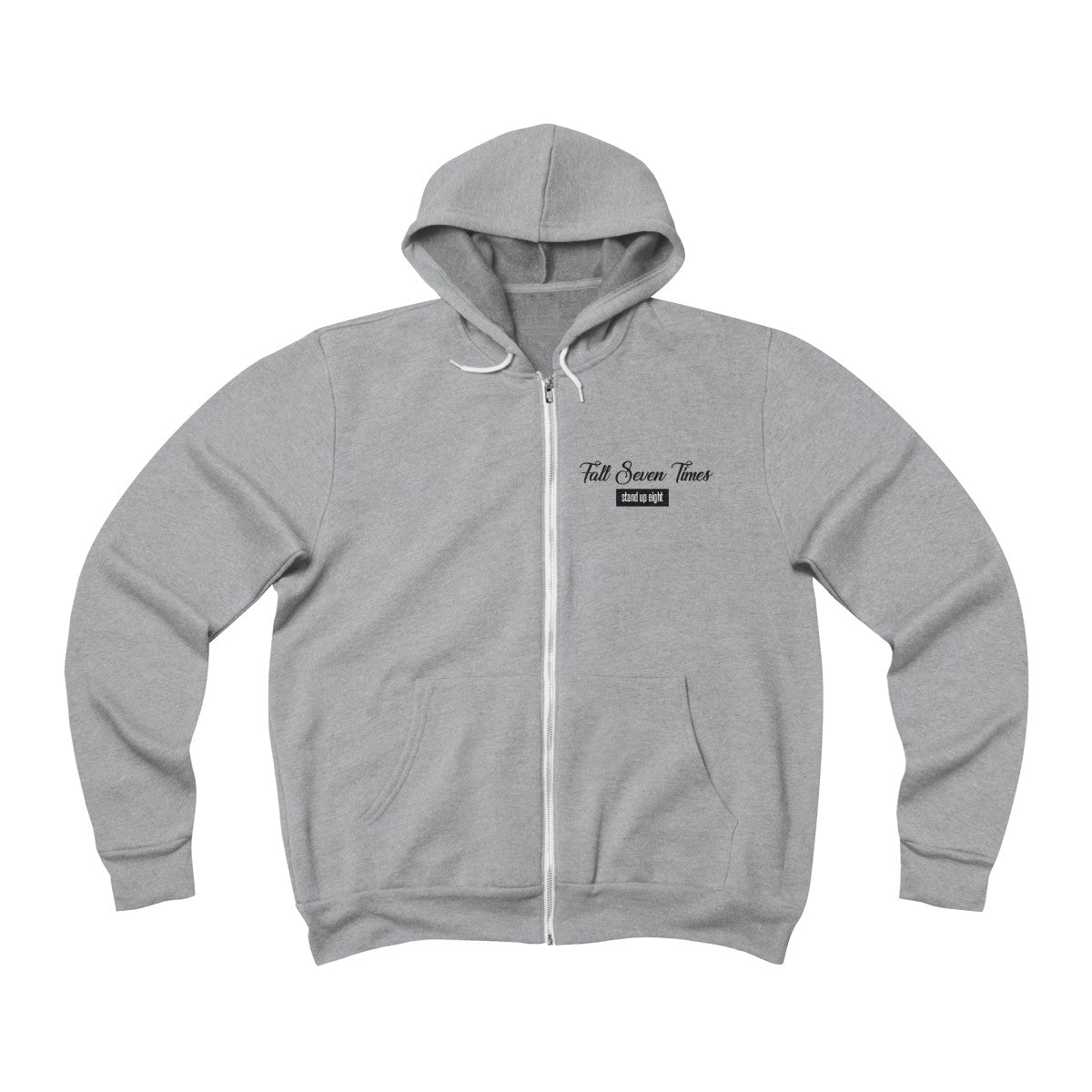 Fall Seven Times Stand Up Eight | Unisex Sponge Fleece Full-Zip Hoodie