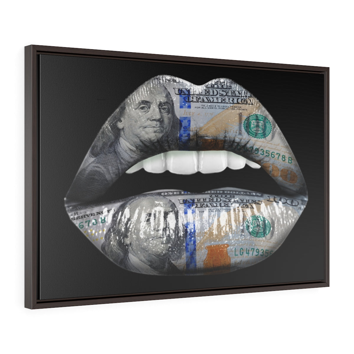 Dollar Lips | Framed Gallery Canvas