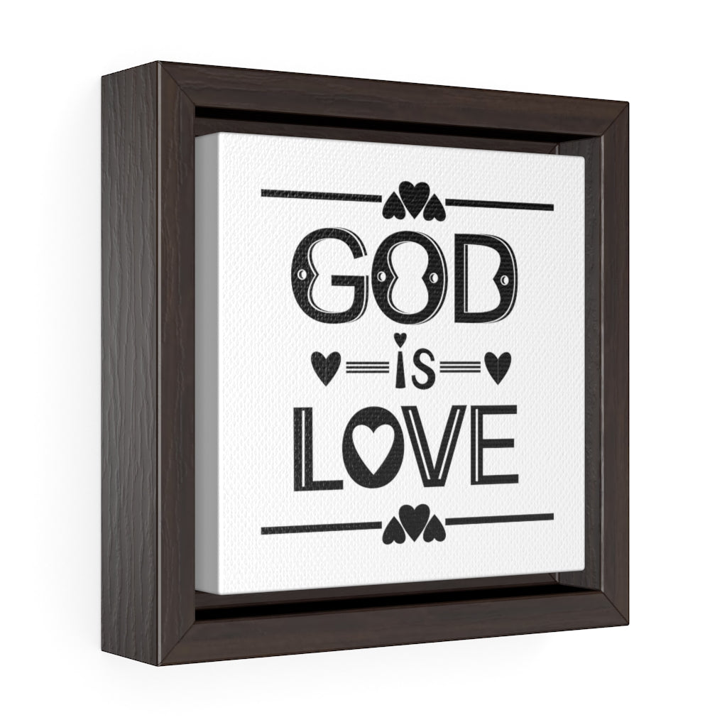 God Is Love Black | Framed Gallery Canvas