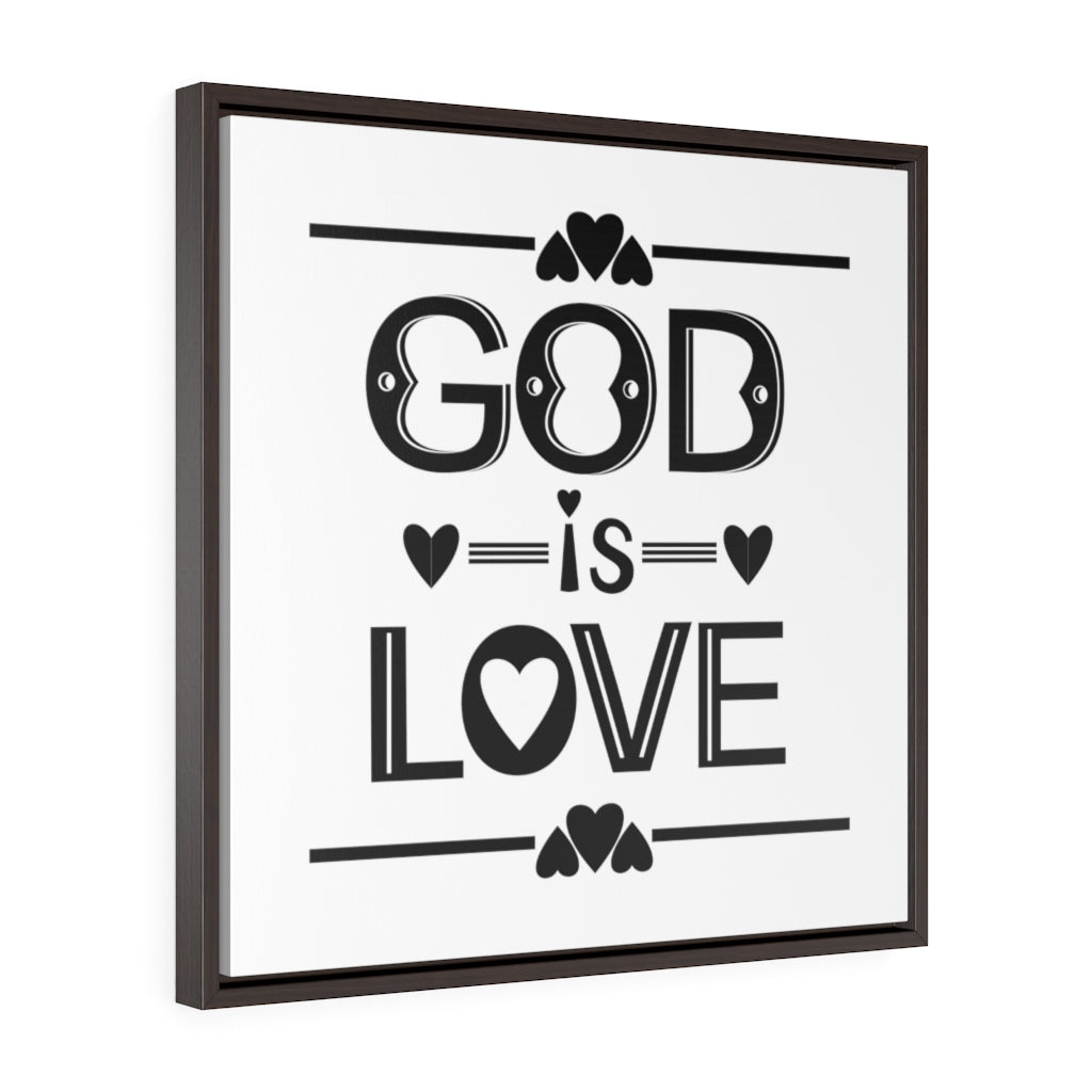 God Is Love Black | Framed Gallery Canvas