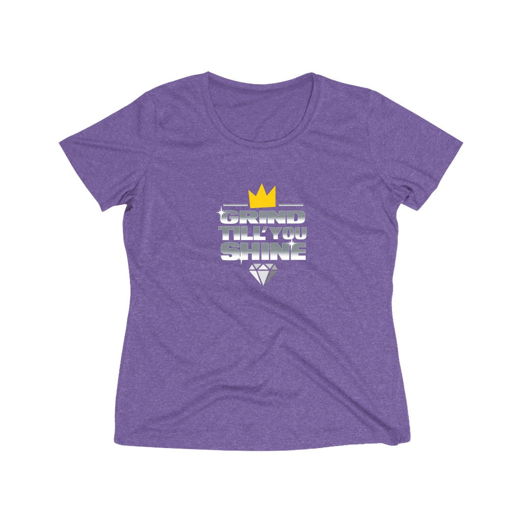 Grind Till You Shine | Women's Heather Wicking Tee
