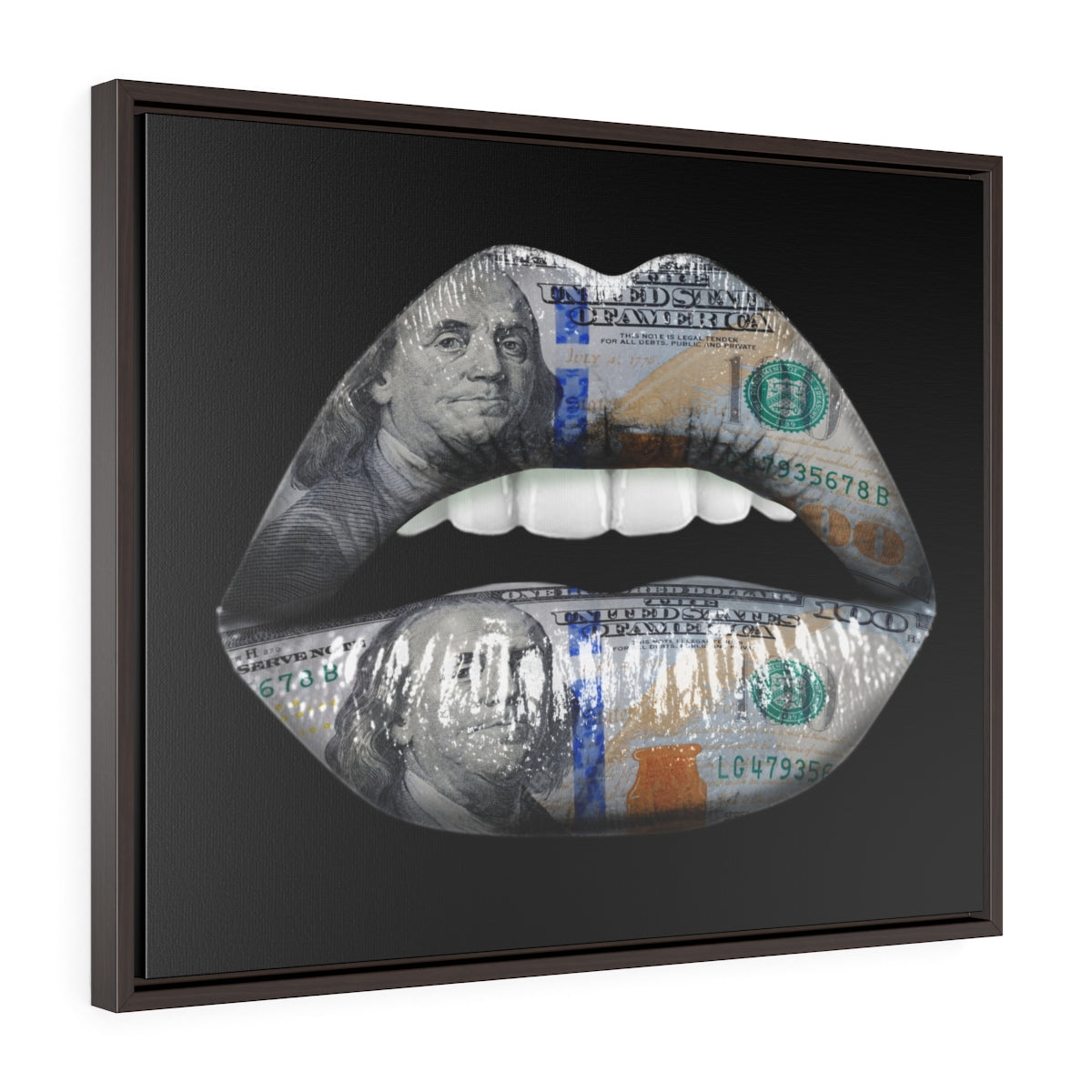 Dollar Lips | Framed Gallery Canvas