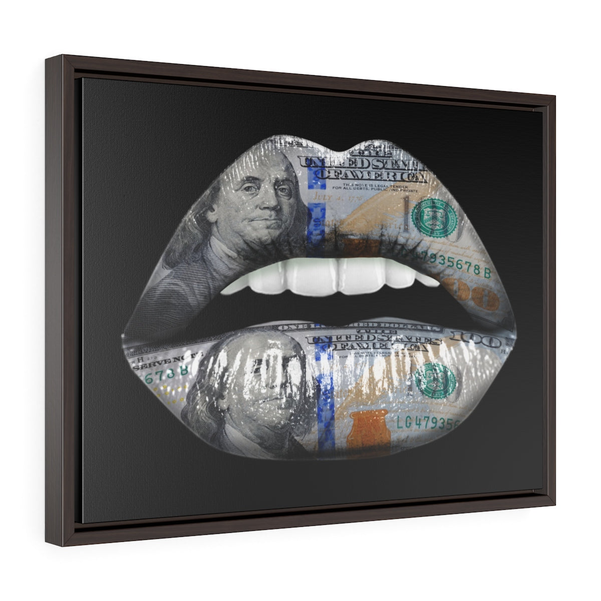 Dollar Lips | Framed Gallery Canvas