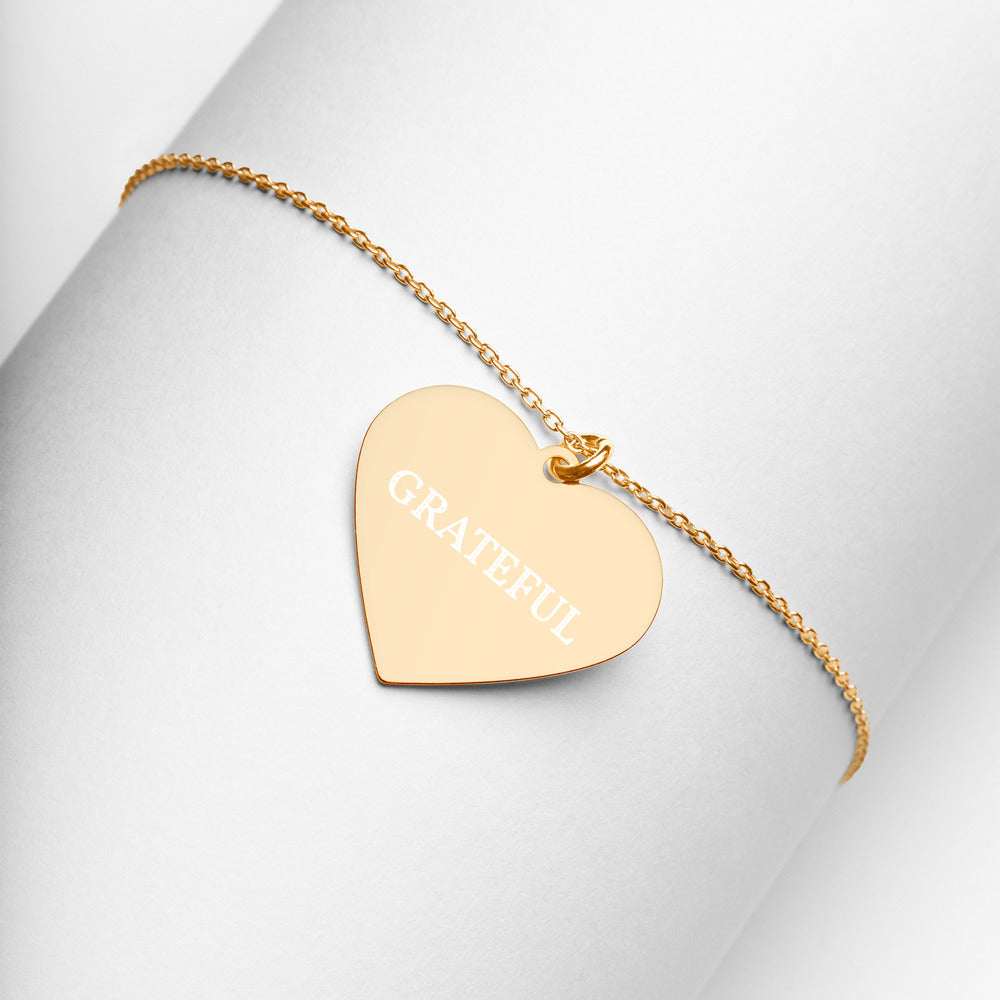 Grateful | Engraved Heart Necklace