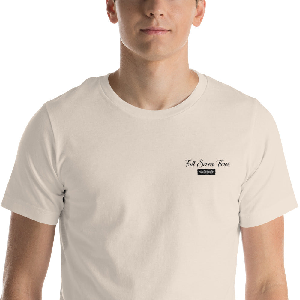 Fall Seven Times Stand Up Eight | Men's Embroidered T-Shirt