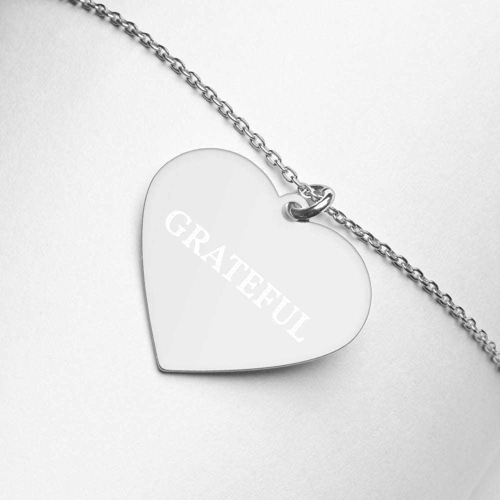 Grateful | Engraved Heart Necklace