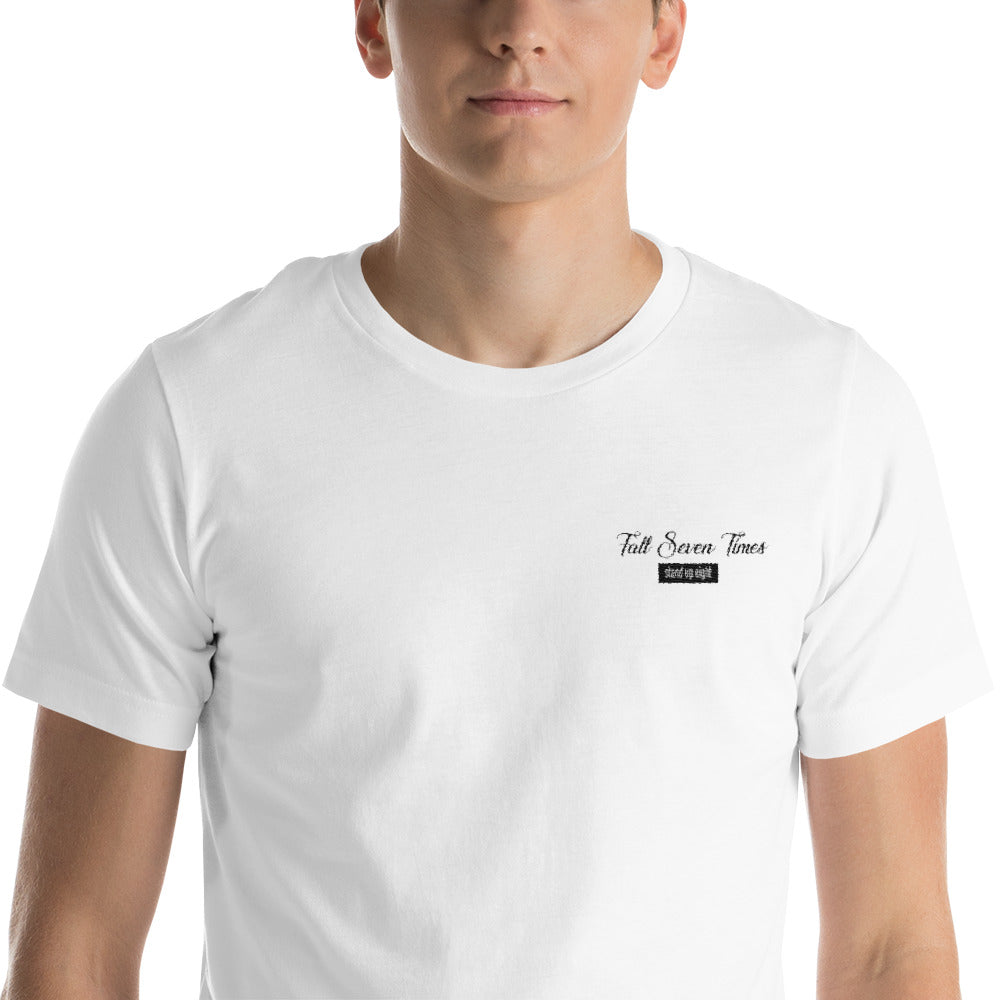 Fall Seven Times Stand Up Eight | Men's Embroidered T-Shirt