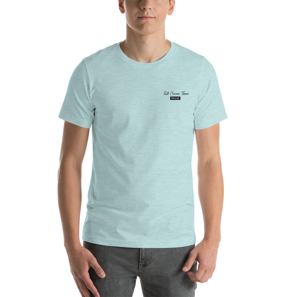 Fall Seven Times Stand Up Eight | Men's Embroidered T-Shirt