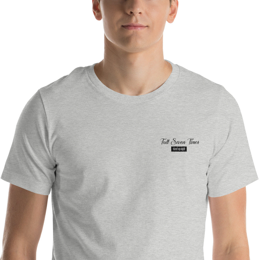 Fall Seven Times Stand Up Eight | Men's Embroidered T-Shirt