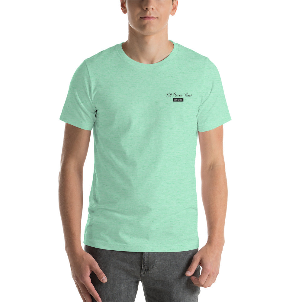 Fall Seven Times Stand Up Eight | Men's Embroidered T-Shirt
